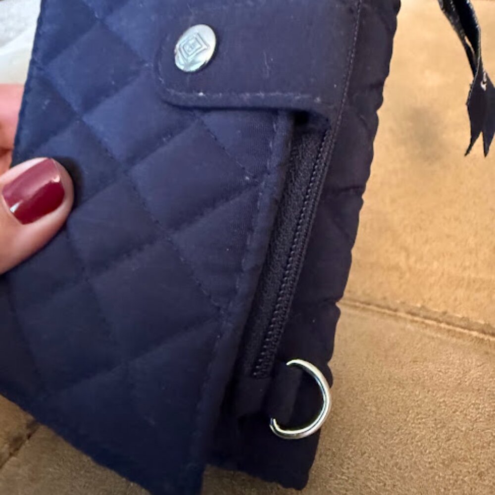 Vera Bradly Wallet with lanyard navy blue - Picture 8 of 14